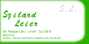 szilard leier business card